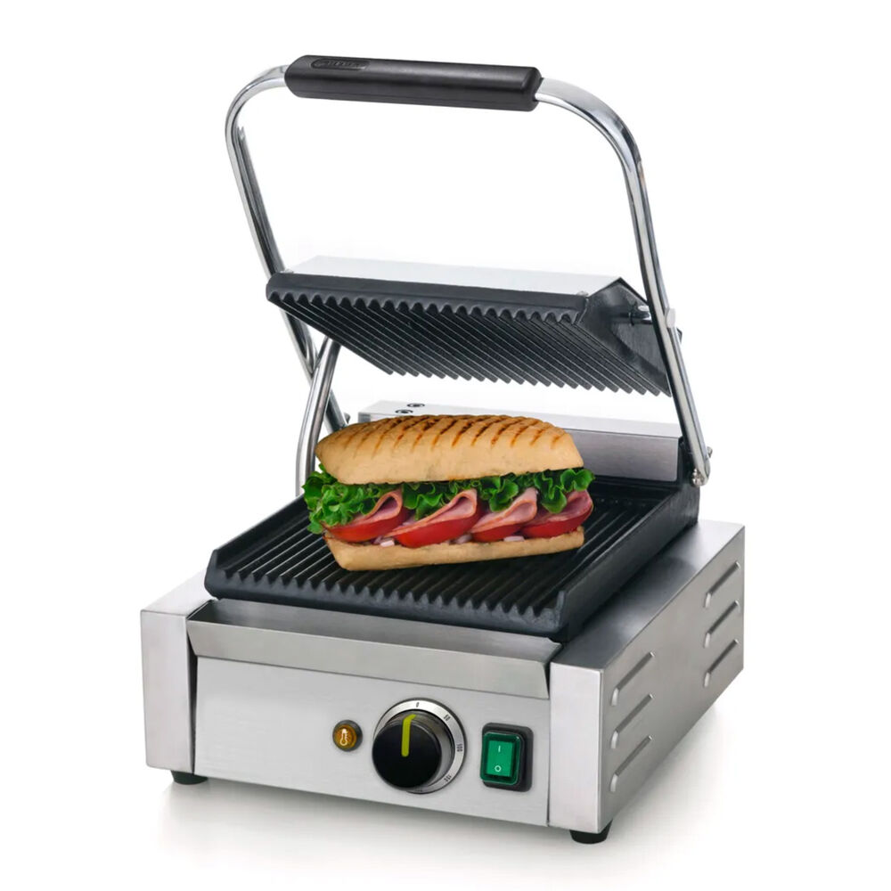 Panini grill Metos 220x230 mm ribbed, single