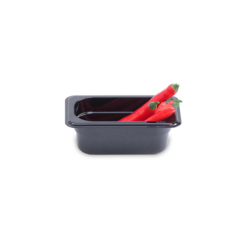 Plastmasas konteiners Metos GN1/9-65, melns