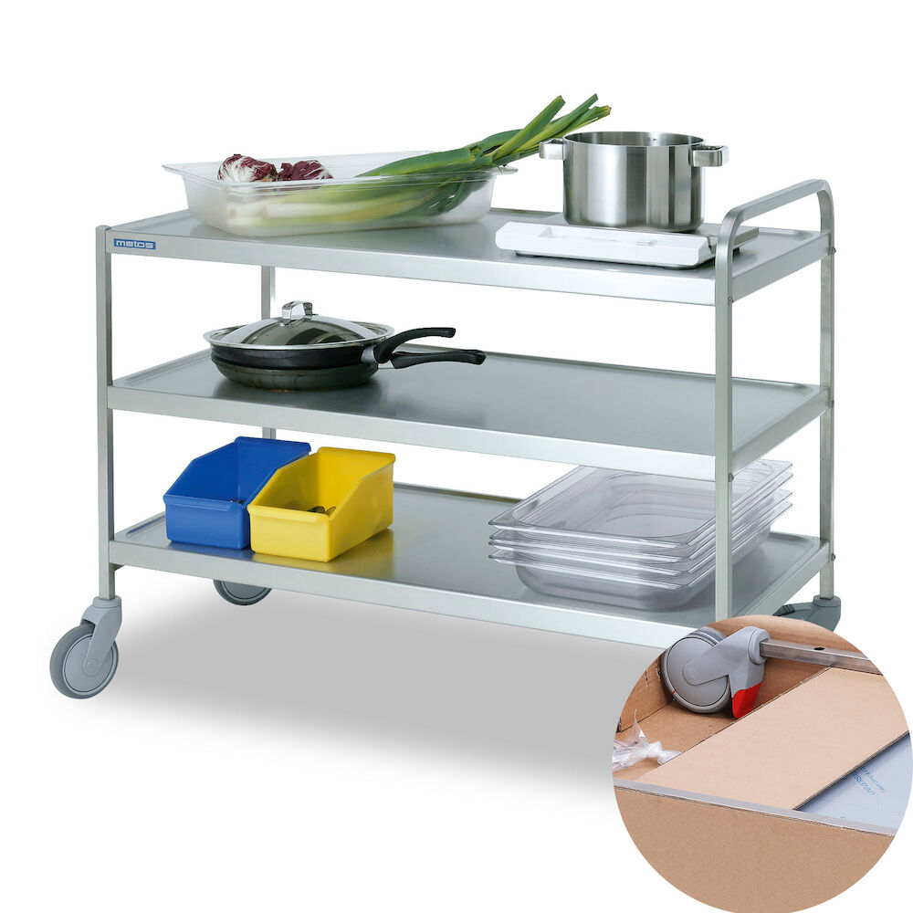 Servisa ratiņi Metos SET-105/3 Flat Pack, 3 līmeņi
