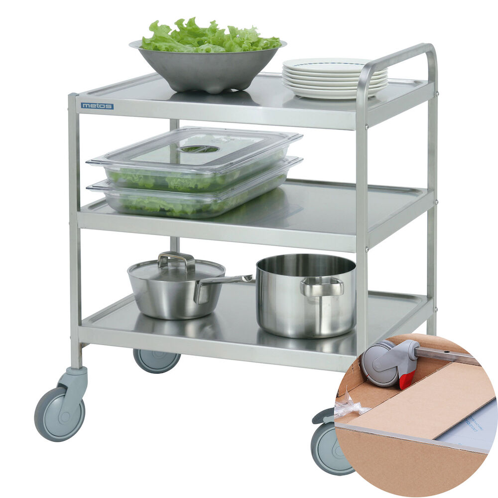 Servisa ratiņi Metos SET-75/3 Flat Pack, 3 līmeņi
