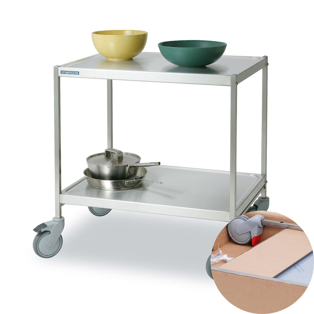 Servisa ratiņi Metos SET-75WH/2 Flat Pack, 2 līmeņi, bez rokas