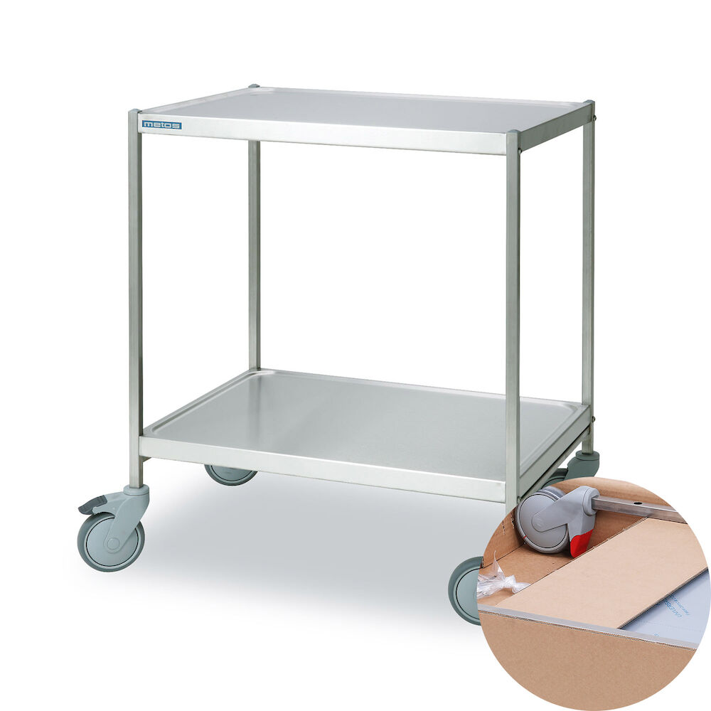 Servisa ratiņi Metos SET-75WH/2high Flat Pack, 2 līmeņi, bez