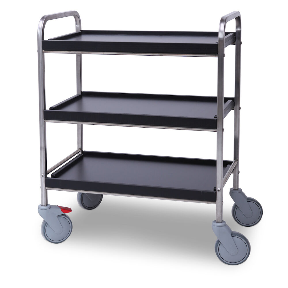 Servēšanas rati Metos SET-70/3 Flat Pack koka melni