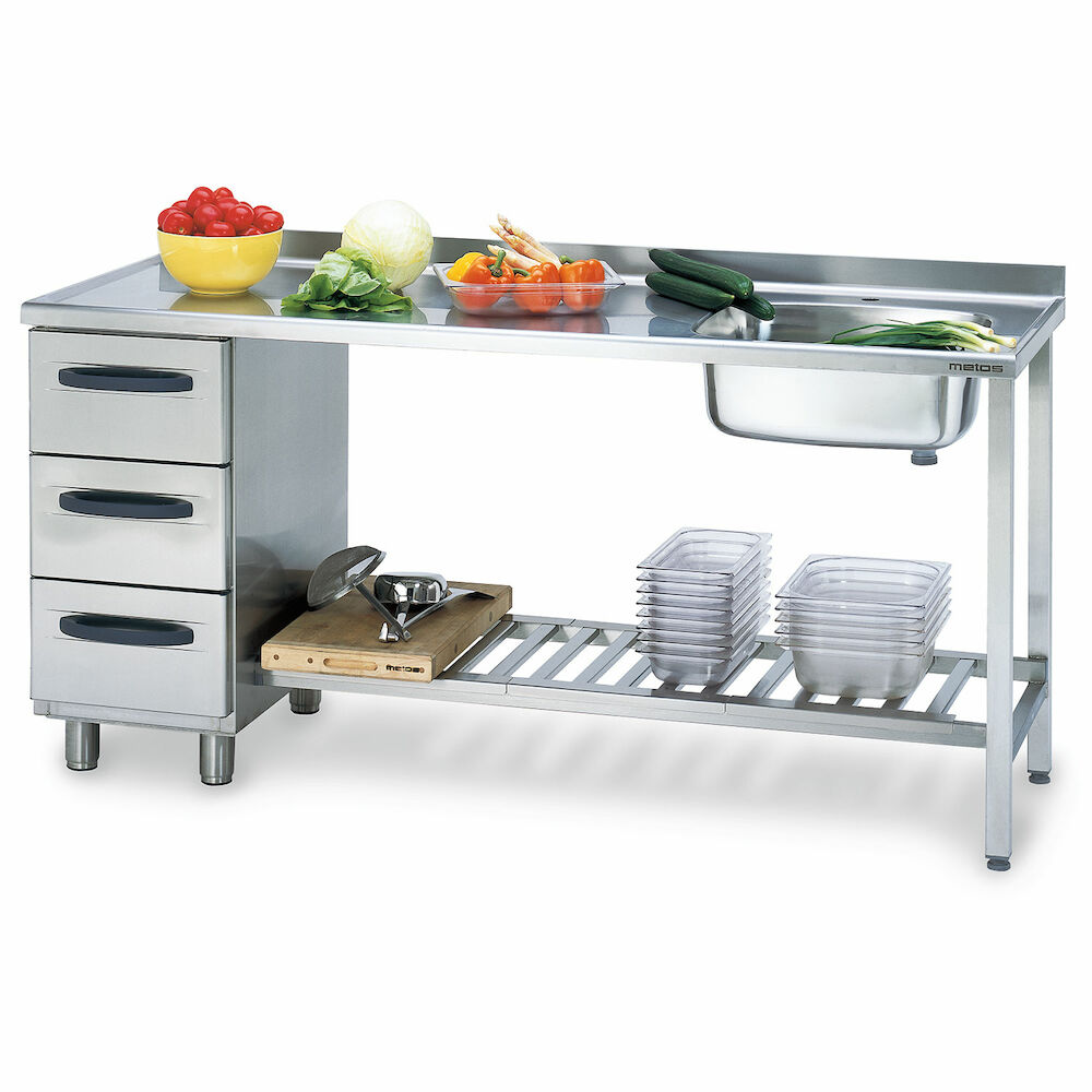 Izlietnes galds Metos Proff 1800*650*900 mm