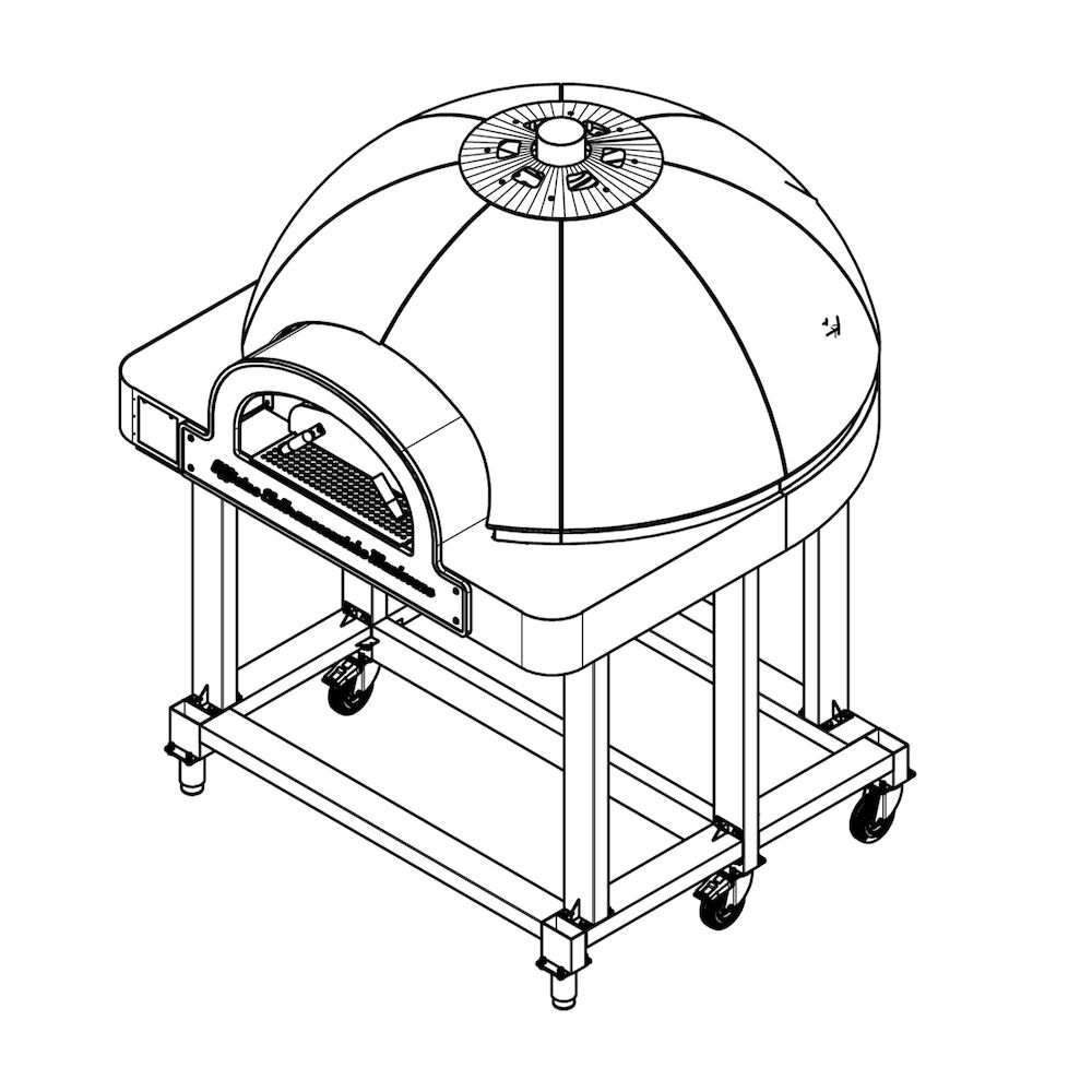 Statīvs Metos DOME picas cepeškrāsnij, apgāžams modelis